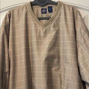 Jantzen Vintage Golf Plaid V-Neck Pullover Windbreaker Jacket Large
